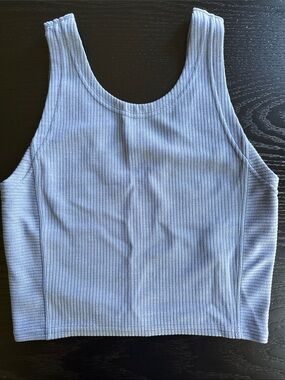Lulu Lemon Ribbed Crop Tank Top - Light Blue